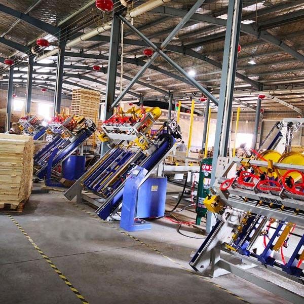 0.8MPa 59″ Wooden Pallet Assembly Machine With Pallet Stacker